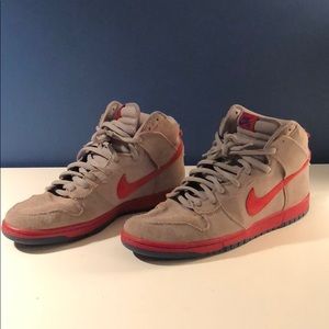 Nike SB Dunk High - medium gray and varsity red